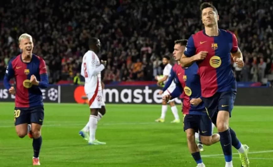 Lewandowski Scores 100th Champions League Goal as Barca Defeat Brest